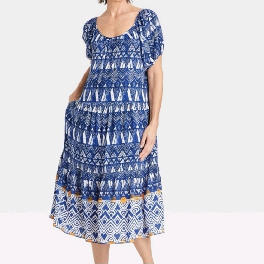 SALE BOHO TIERED MIDI DRESS - Picture 2 of 10